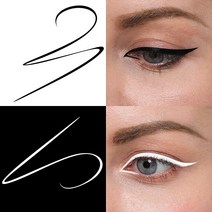 DUNUF MAKEUP 2 in1 방수 리퀴드 아이라이너 피치 블랙 화이트 라이너 1.4ml0.02액량 온스 1팩 801634