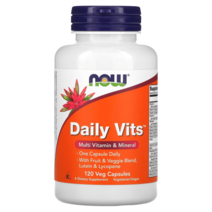 NOW Foods Daily Vits 종합비타민 & 미네랄 베지 캡슐 120정, 캡슐 30정