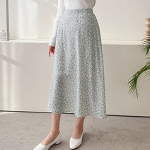 플라워 스커트)꽃무늬/프린팅/나염/폴리면/롱치마