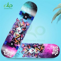 롱보드 스케이드보드 4륜 스케이트 보드 남자와 여자 초보자 더블 로커 3-8 세 스쿠터 80CM 야외 스포츠, 03 Tiger