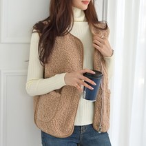 데일리앤 모이 루즈핏 양털 뽀글이 덤블 후리스 조끼