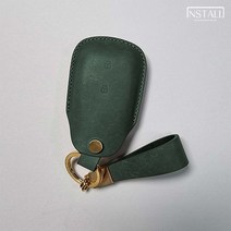 인스톨 스파크 푸에블로 가죽 스마트 키케이스 키홀더 / 쉐보레-02, 카키(+금속 실버), 블랙