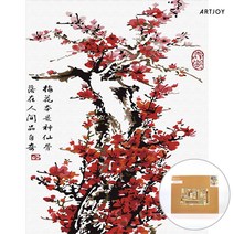 아트조이 DIY 명화그리기 (물감2배) 붉은 매화 40X50cm
