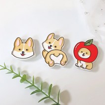 웰시코기 3종 차량용 방향제 석고오너먼트 공작리필오일, 베이(딥디크), 화이트상자포장, 하트궁댕이 웰시코기