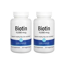 (2통) 레이크 에비뉴 뉴트리션 LAN 비오틴 10000mcg 120캡슐 하루한알 4개월