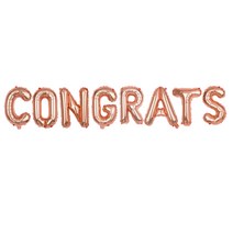 파티짱 졸업 축하 파티 학사모 글자 호일 은박 풍선, CONGRATS (로즈골드)