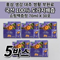 도라지배즙 효능 효과 기관지 목 건강 에좋은 도라지 배 생강 홍삼 쌍화 농축액 진액 액기스 엑기스 액상 차 즙 청 음식 국산 국내산 배도라지즙 건강 효도 선물 세트 70ml 30포, 5개