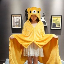 동물 캐릭터 후드 담요 대형 후드망토 블랭킷 무릎 담요 실내복 겨울잠옷 캠핑
