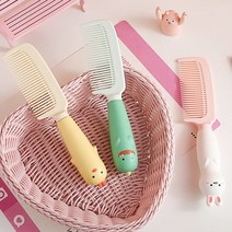 PKFARM 1+1 귀여운 동물 손잡이 머리 헤어 빗, 공룡+닭, 1세트