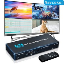 4K HDMI 호환 멀티 뷰어 4x1 1080P 쿼드 스크린 분배기 심리스 스위처 IR pc용, HDMI Multiviewer 4K_EU Power P