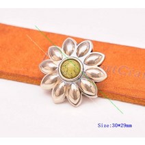 비즈공예 원석 10pcs 30Mm 실버 서양 노란색 구슬 꽃 Conchos 스크류 백 DIY Leathercraft 벨트 수하물 가, 08 Beige Bead