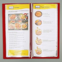 을지메뉴 모던아트 M사이즈 고급 메뉴판 제작, 1개, 웨이브레드 M_10page(5장)