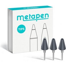 metapen 팁 3개 그레이 서피스 전용 스타일러스 펜 M1 M2 USI 지원 크롬북용 G1 TIP302, 회색.