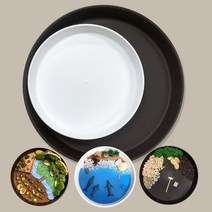37cm KC인증 놀이트레이 스몰월드 유아 미술 모래 촉감놀이 원형 놀이판, 37cm 화이트