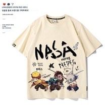 티셔츠 Nasa 연명 티셔츠 플래그십 스토어 공식 웹 사이트 Ghost Slayer Blade 주변 Tanjiro 반팔 남성 느슨한 옷 반팔 여름