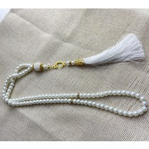 염주 6MM TASBIH 이슬람 기도 비즈 터키 스타일 99 비즈 컬러 진주 매력 팔찌 알라 모하메드 묵주 팔찌, 01 White