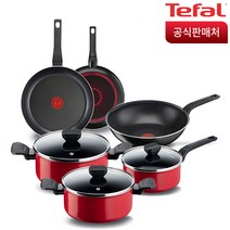 테팔 심플 후라이팬 냄비 쿡웨어 세트, 07-4종(후라이팬28+웍28+냄비20+24)