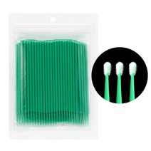 면봉 수정 메이크업 클렌징 긴면봉 두피 스켈링 솜방망이GLAMLASH-내구성 일회용 마이크로 브러시 속눈썹, 04 DeepGreenMicroBrush