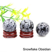 수정구슬 크리스탈 타로 무드등 자수정 수정구 화석볼25MM 천연 크리스탈 볼 레이키 힐링 쿼츠 스톤 라운드, 13 Snowflake Obsidian_04 20Pcs