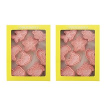 Mian Xiao Xin 비스킷 몰드 DIY 3D 입체 홈베이킹 도구 아이싱 쿠키스탬프 8종 세트, 해양 동물, 2개