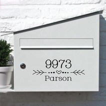 주택우편함 전원주택우체통 벽걸이우편함 사서함 실루엣 데칼 벽지에 diy 사용자 정의 주소 이동식 접착제 벽화 비닐 아트 스티커 사서함 액세서리, 노란색, 33x15cm