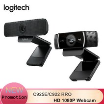 로지텍 정품 C922 pro HD 웹캠 온라인강의 재택근무 비대면 화상회의 웹카메라 개인용방송장비 43%