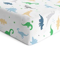Baby Fitted Crib Mattress Sheets 1 Pack by Cuddly Cubs | Toddler Bed Sheet | Dinosaur Crib Sheets fo