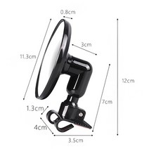 사이드미러커버 360 도 HD 자동차 사각 지대 미러 회전 조절 가능 2 사이드 광각 외부 백미러 주차, [12] 1PC B Black L