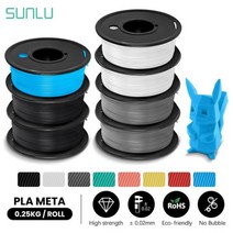 SUNLU-PLA 메타 7 롤 250G 3D 프린터 필라멘트 1.75mm 미니 스풀 부드러운 고 인성 좋은 충격 저항 인쇄 재료 119269, 2WT2GY2BK1BL_CN, 2WT-2GY-2BK-BL