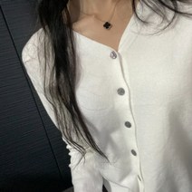 유스몰 V넥 여성 니트 가디건