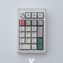 VARO V21 핫스왑 유무선 3모드 블루투스 알루미늄 넘버패드, 리니어 퍼플 스위치, 화이트