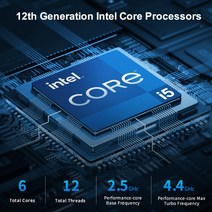 인텔코어i5 12세대미니PC그래픽카드 RTX2060 윈도우듀얼스크린 8K디스플레이 와이파이블루투스5.1, 0616GBRam256GBSSD_0112400F