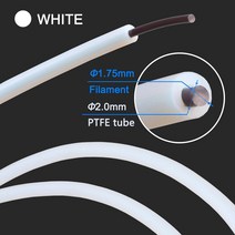 3DSWAY 3D 프린터 부품 1M 2M PTFE 튜브 Teflonto 파이프 보우 덴 압출기 1.75mm ID2mm OD4mm Ender3 용 커터 포함, [01] 1M PTFE, [02] WHITE