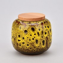 펫 유골함 세라믹 냄비 또는 바륨 틈새에 있는 항아리에 묻힌 세라믹 애완 동물 1세트, 노랑