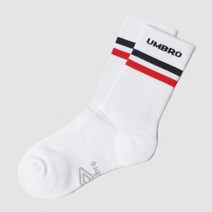 엄브로 스트라이프 워딩 크루 화이트 UO123CSC10