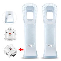 NC Wii 리모컨용 모션 플러스 어댑터 센서 2개 및 실리콘 케이스 2개 가속기 교체품 Motion Plus 어댑터(블랙) 510847, White