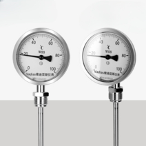 바이메탈 온도계 스테인리스 보일러 배관 산업용 축 범용 방사형, 기본M27x2활성스레드베이스증가필요