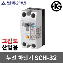 서울산전 누전 차단기 SCH-32 고감도 15mA 15A 20A 30A 2P 2.5kA 30AF ELB ELCB 누전용 국산 화장실 배전반 배전함 분전반 분전함 가정용 산업용, 누전 SCH-32 고감도 15A