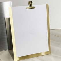 골드 메탈 디자인 스탠드 메뉴판 POP A4 클립형, 글자체1