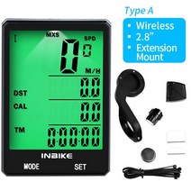 GPS 전자 자전거 속도계 INBIKE 2.8 인치 자전거 무선 컴퓨터 방수 다기능 주행 거리계 사이클링 속도계 스, 02 A-Extension Mount