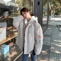 트위드 guilantu winter jacket women 오버코트 두꺼운 다운 코튼