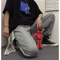 커플룩 ins 봄여름 솔리드 팬츠 와이드 남녀 튜닉 트레이닝 바지 러쉬 선물