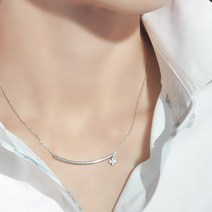 파이프 은목걸이 언발란스 925실버 네크리스