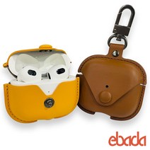 ebada 에어팟3세대 키링 가죽케이스 W9ACFB5, 수앤진쿠팡 본상품선택, 수앤진쿠팡 3세대가죽-블랙