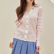 제이투제이 예쁜골프웨어 슬림 꽈배기 가디건