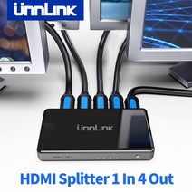 KVM kvm스위치 unnlink hdmi splitter 1x4 uhd 4k 30hz fhd1080p 60hz 1 in 4 out smart led tv mi box 프로젝터, 협력사, 4개 중 1개, 우리를