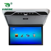 19 인치 지붕 모니터 mp5 lcd 플립 다운 스크린 오버 헤드 멀티미디어 비디오 천장 지붕 mp5 디스플레이 irfm 송신기 내장, 회색