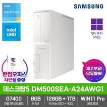 삼성 2022 데스크탑5 DM500SEA-A24AWG1 컴퓨터 WIN11 Pro 1152GB 8GB 듀얼코어 G7400 UHD710, A24AWG1, 화이트