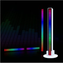5V RGB 이퀄라이저 LED 스틱바 / 소리반응 댄싱 다용도 모니터 LED 무드등 조명, 화이트