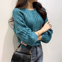 미나그램 여성용 홀리드 하찌 벌룬 니트